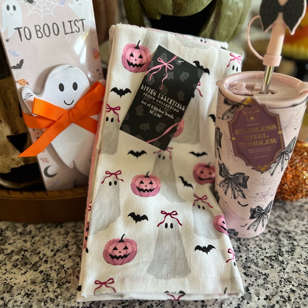 Halloween Ghost and Pumpkin Kitchen Towel Bundle